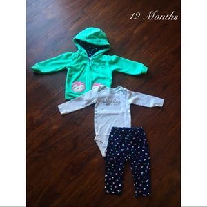🚫SOLD🚫GUC 12M Girls 3pc Fall/Winter Outfit Set